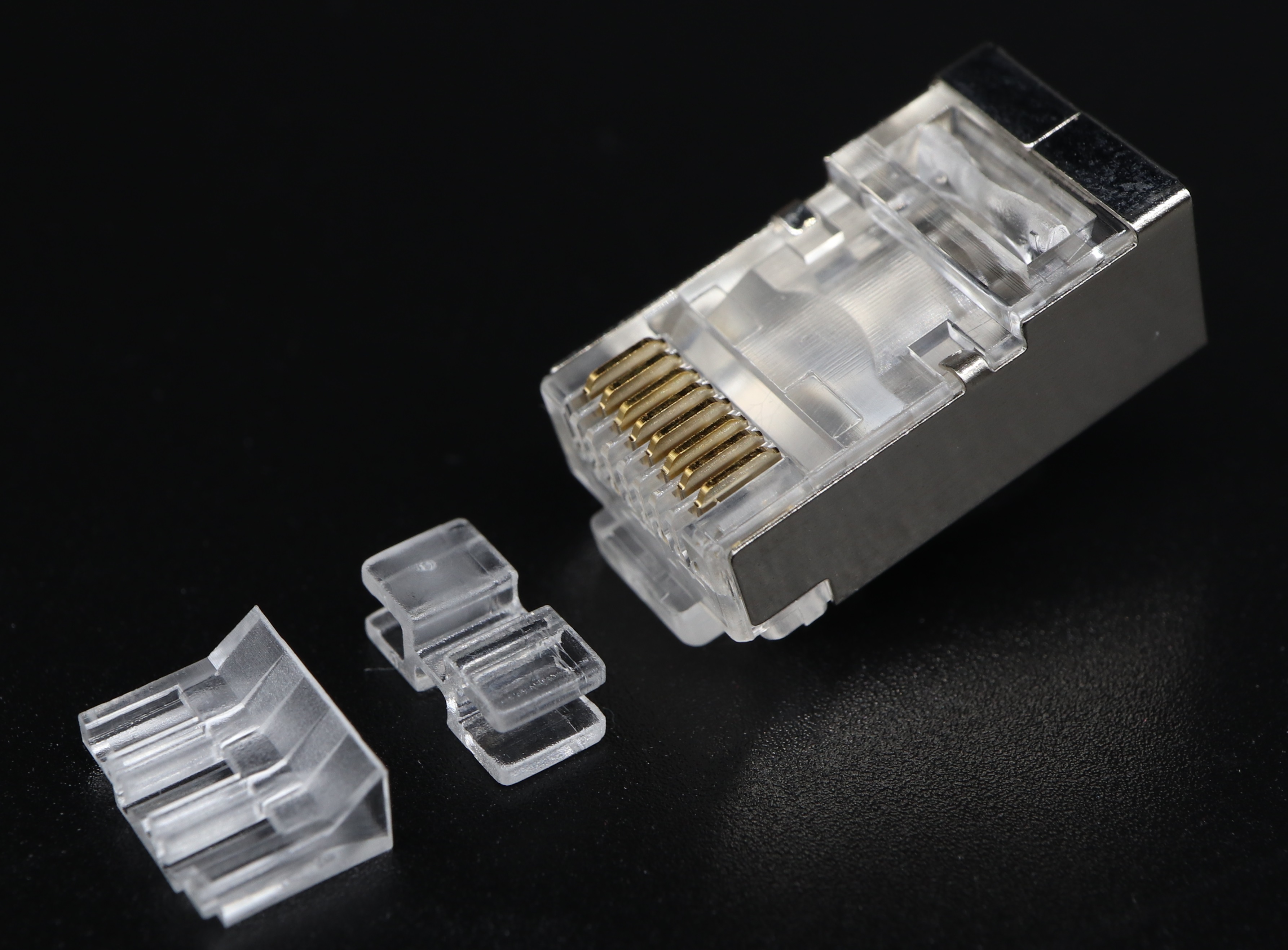 P8-064-2 RJ45 Modular Plug Cat.6A Shielded 2 Rows 8P8C-F-RV 1.1 mm